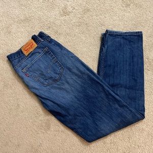 Levi 514 Blue Denim Straight Leg Casual Jeans Mens 36X34